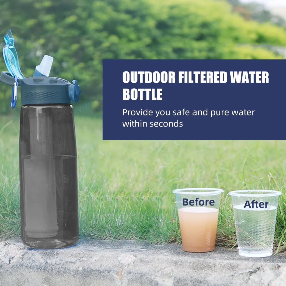 Black Tritan Water Bottle with Filter and Lockable Lid U954