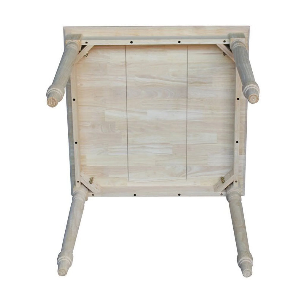 Solid Wood Top Table with Turned Legs in Natural V278084