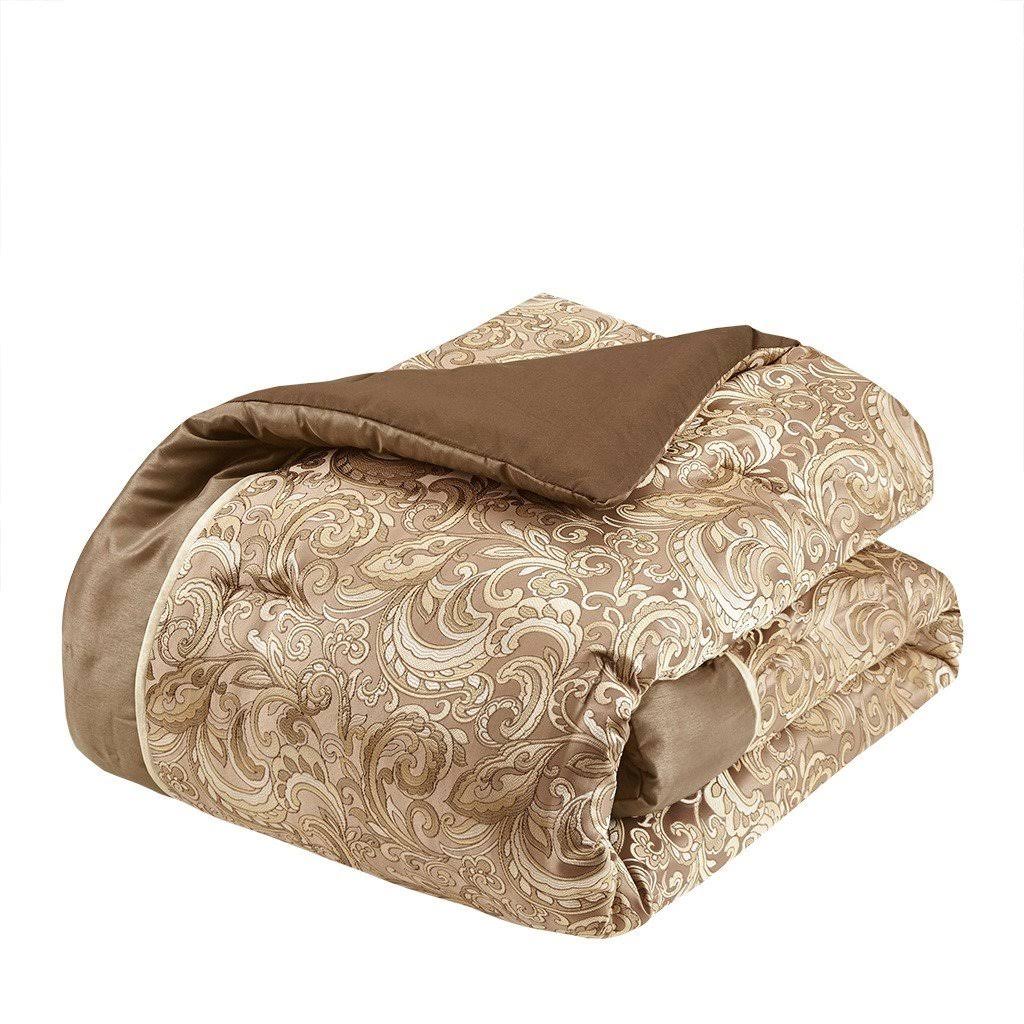 24 Piece Brown Cal King Bedding Set G7234