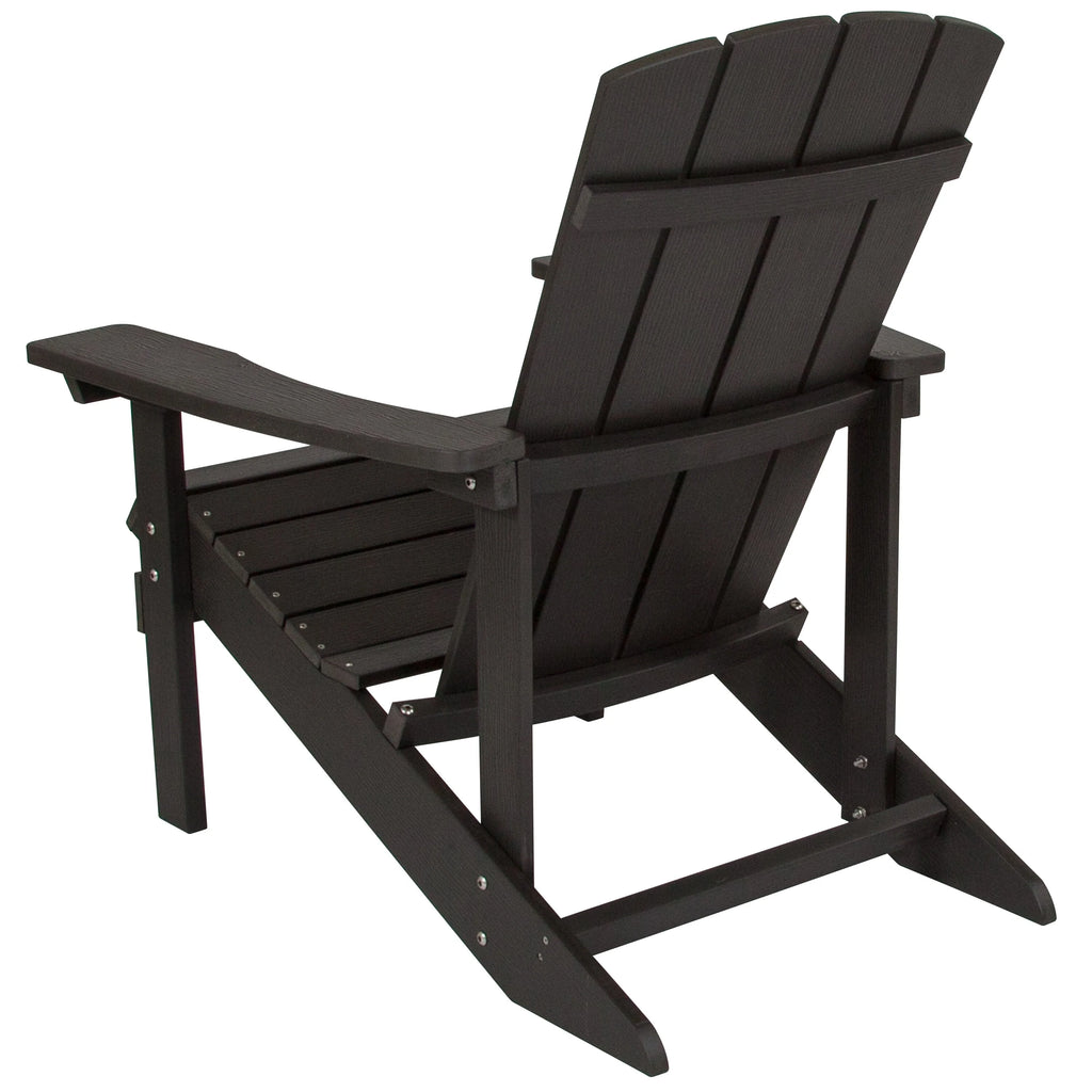 All-weather Poly Resin Wood Outdoor Adirondack Chair Set of 4 Slate Gray L825925