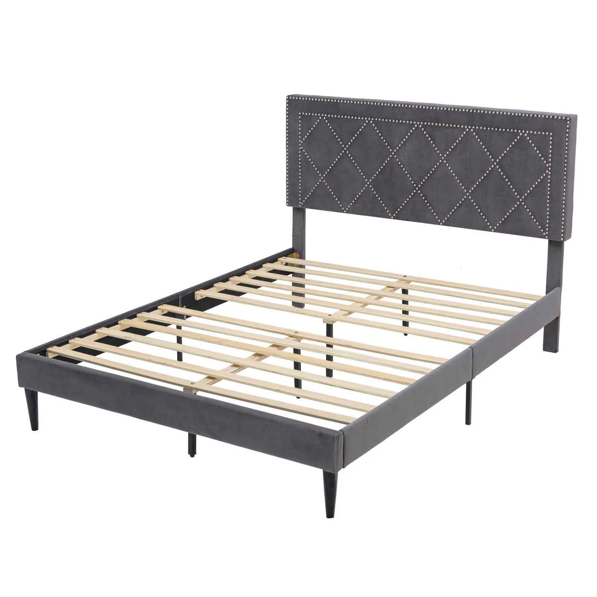 Queen Size Platform Bed with Wooden Frame N535219