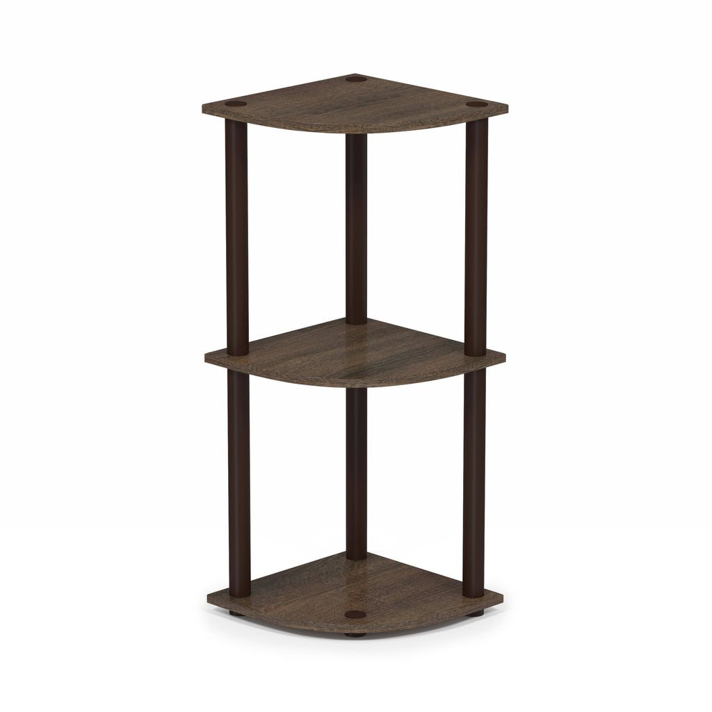 Nesting Table 2pcs Set Cappuccino Chrome Metal V97880