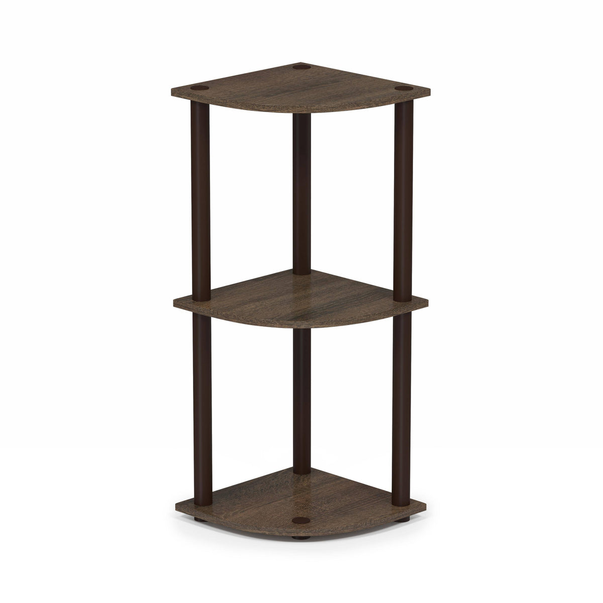 Nesting Table 2pcs Set Cappuccino Chrome Metal V97880