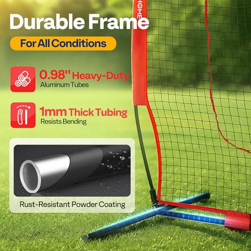 7x7 Ft Baseball Softball Practice Net with Batting Tee and Carry Bag E331050