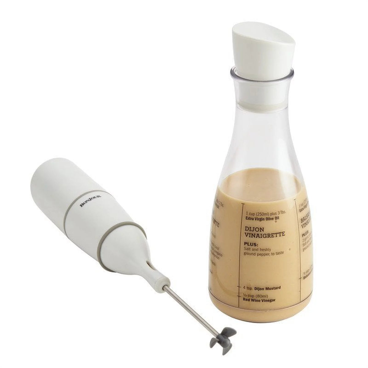 Plastic Salad Dressing Carafe and Handheld Mixer, 12 oz E191644