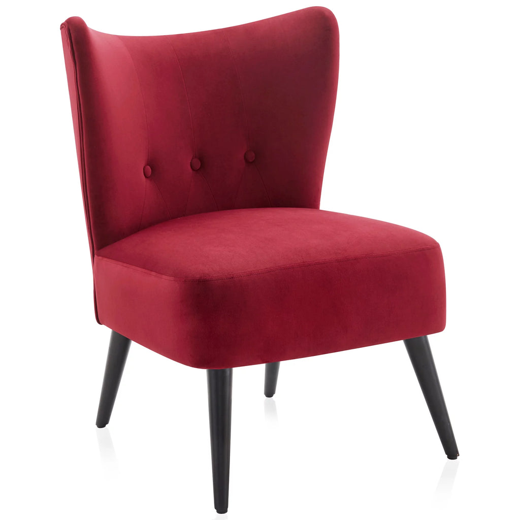 Red Velvet Accent Chair Y14095