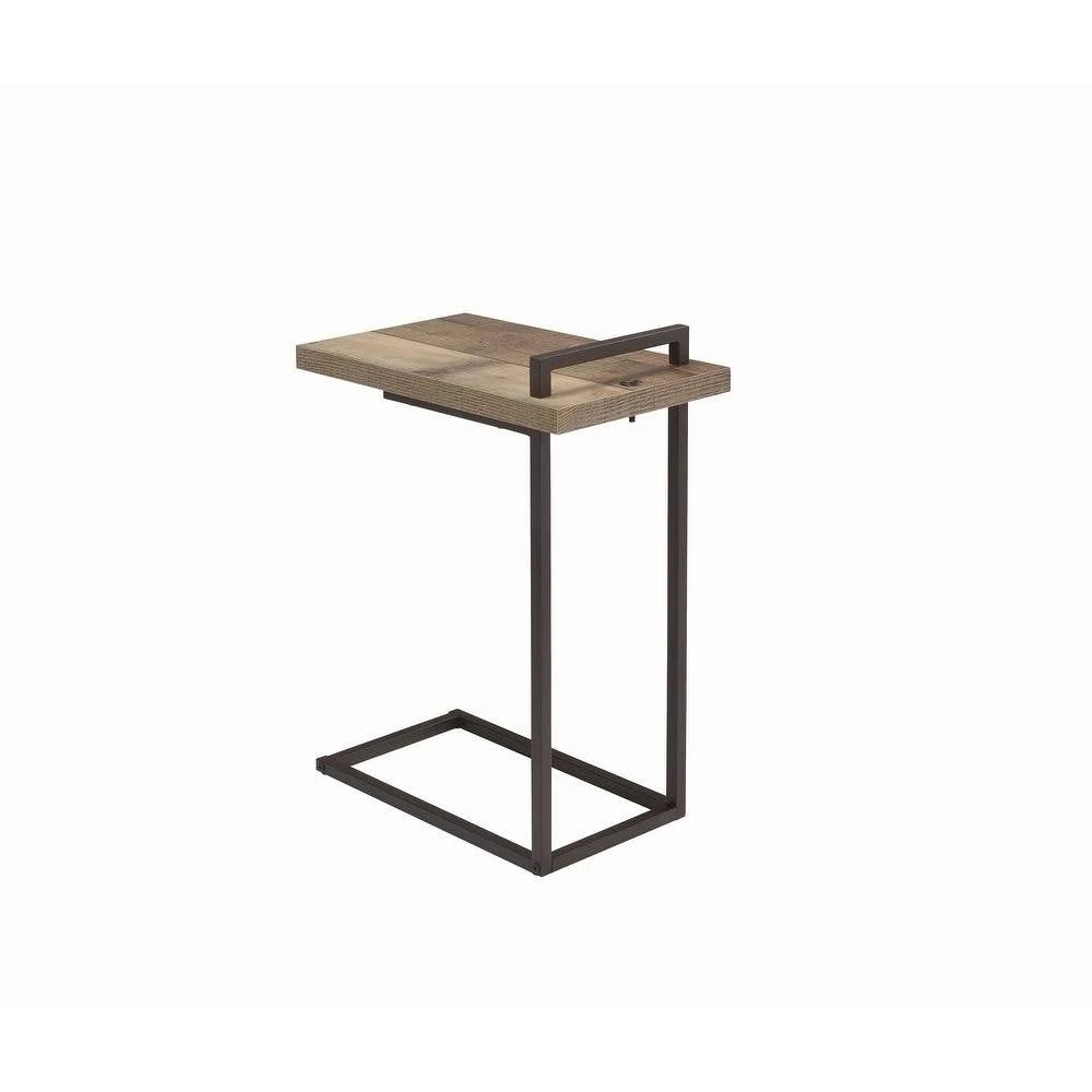 Weathered Pine Rectangular Accent Table with USB Port P70714