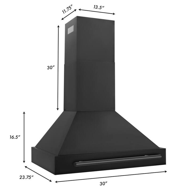 30 in. 400 CFM Convertible Wall Mount Range Hood Black Stainless Steel G122