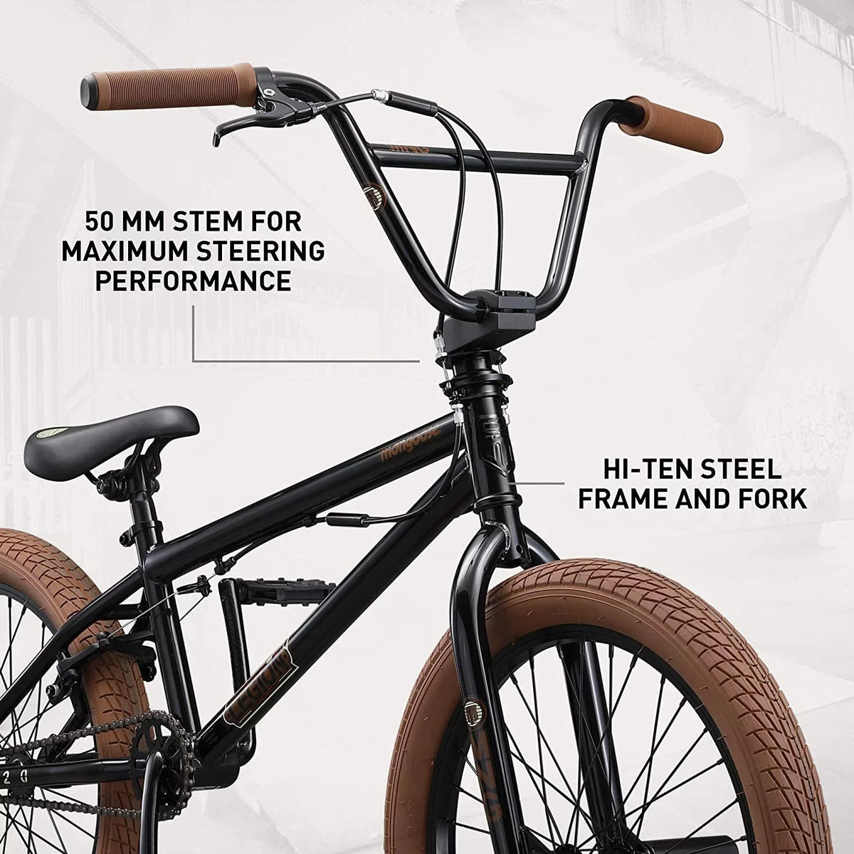 20-Inch Steel Frame Black BMX Bike F891386