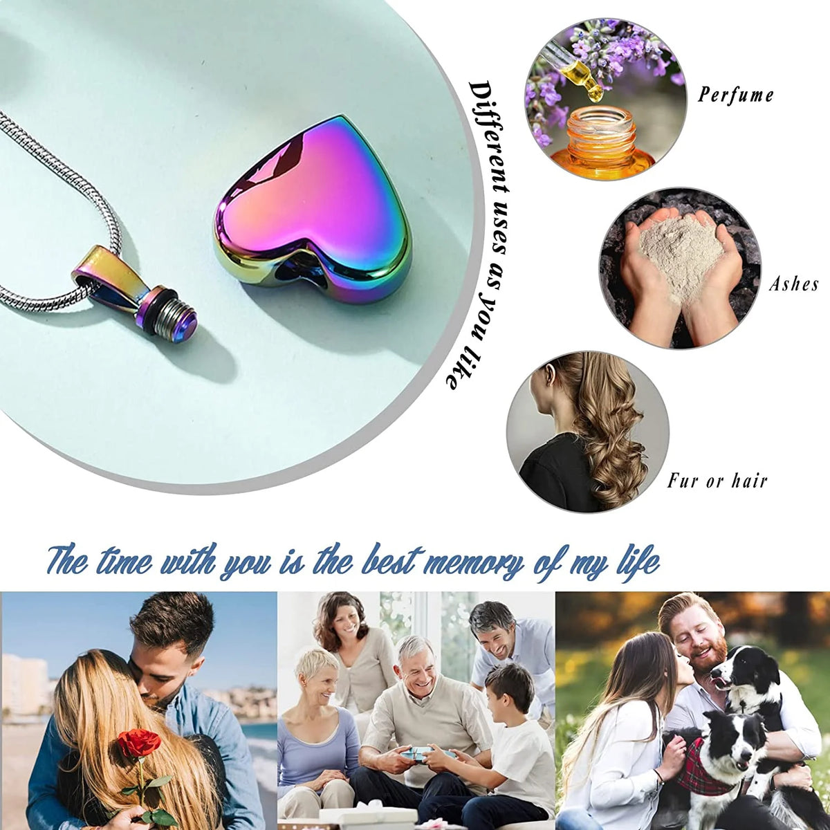 Heart Urn Necklace Cremation Jewelry V3151