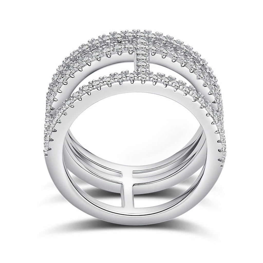 18K White Gold Plated Moissanite Engagement Ring P959525