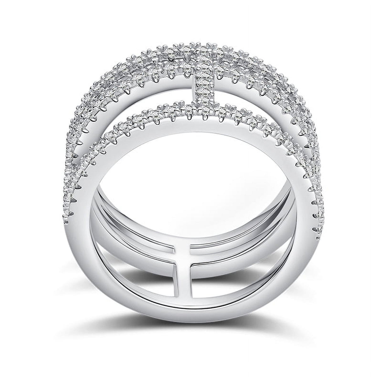 18K White Gold Plated Moissanite Engagement Ring P959525