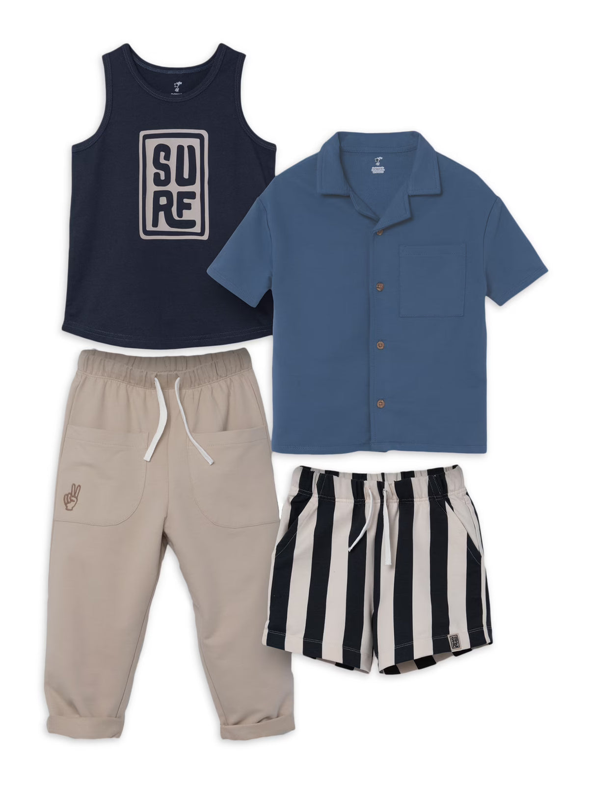 4Pc Organic Toddler Boys Mix & Match Bundle Set E90096
