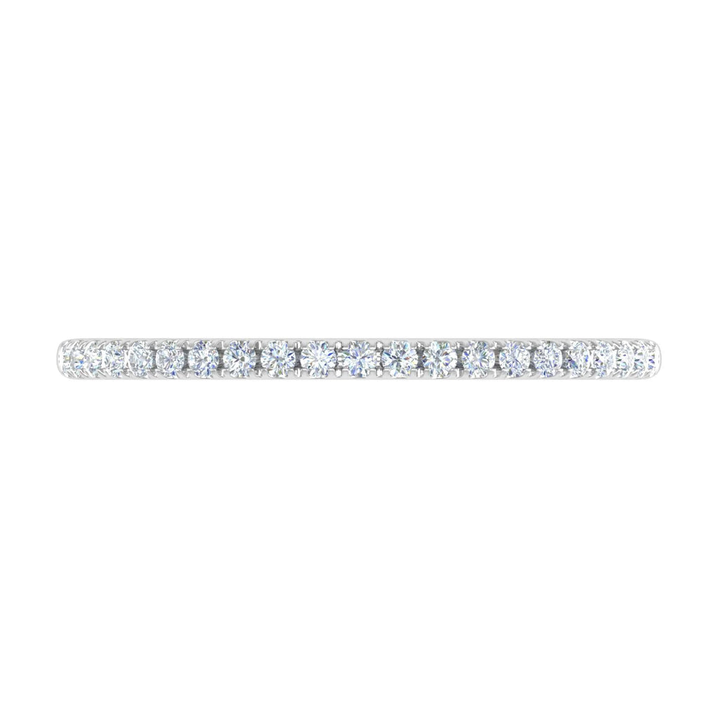 14K White Gold Half Eternity Diamond Wedding Band Ring N68799