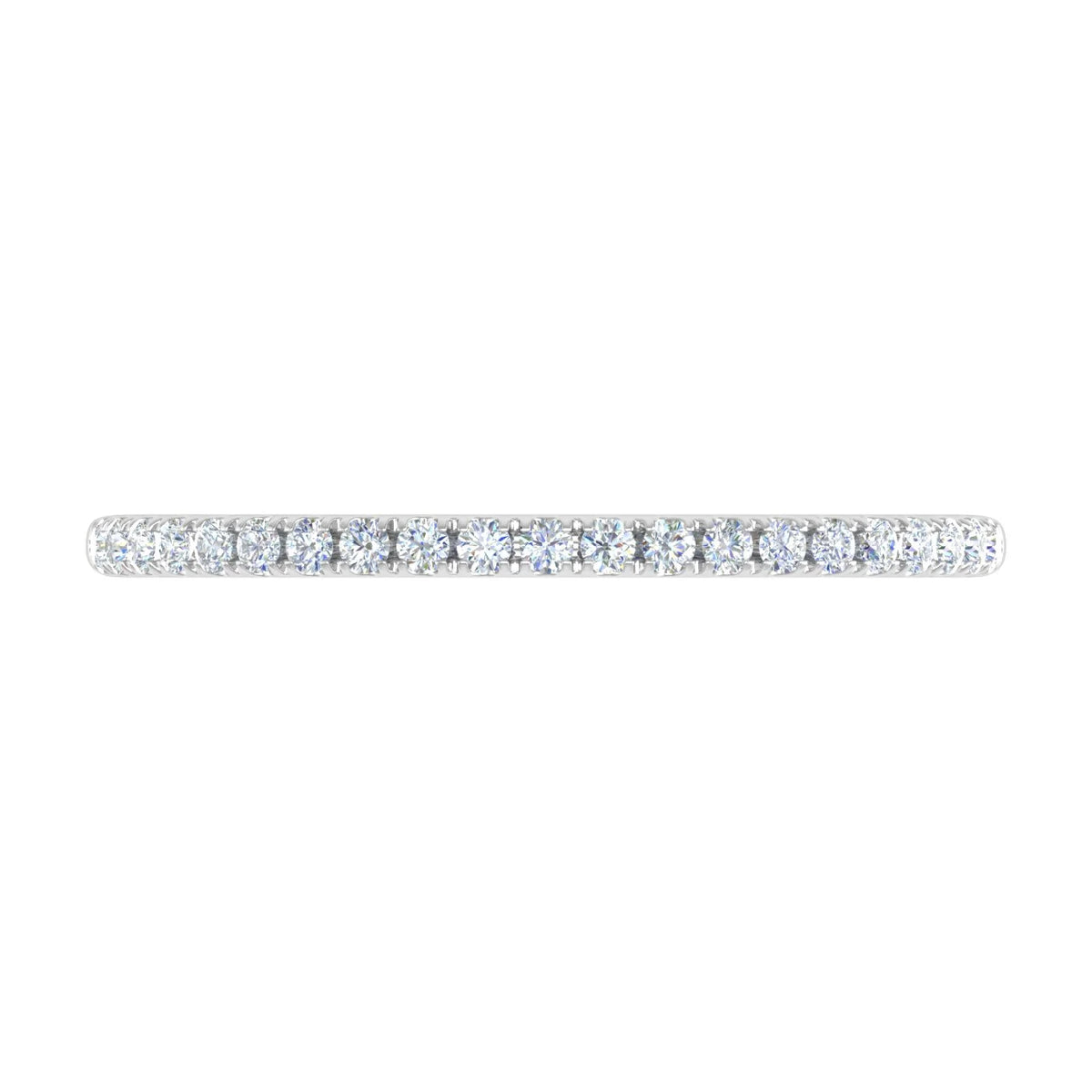 14K White Gold Half Eternity Diamond Wedding Band Ring N68799