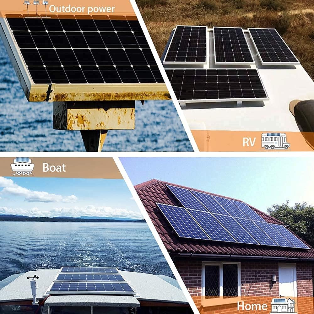 300 Watt 12V Monocrystalline Solar Panel Kit with Charge Controller and Mounting Brackets L19722