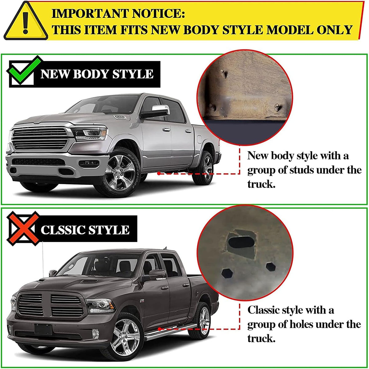 6.5 inch Running Boards Side Steps Nerf Bars for Dodge Ram 1500 Crew Cab H6588