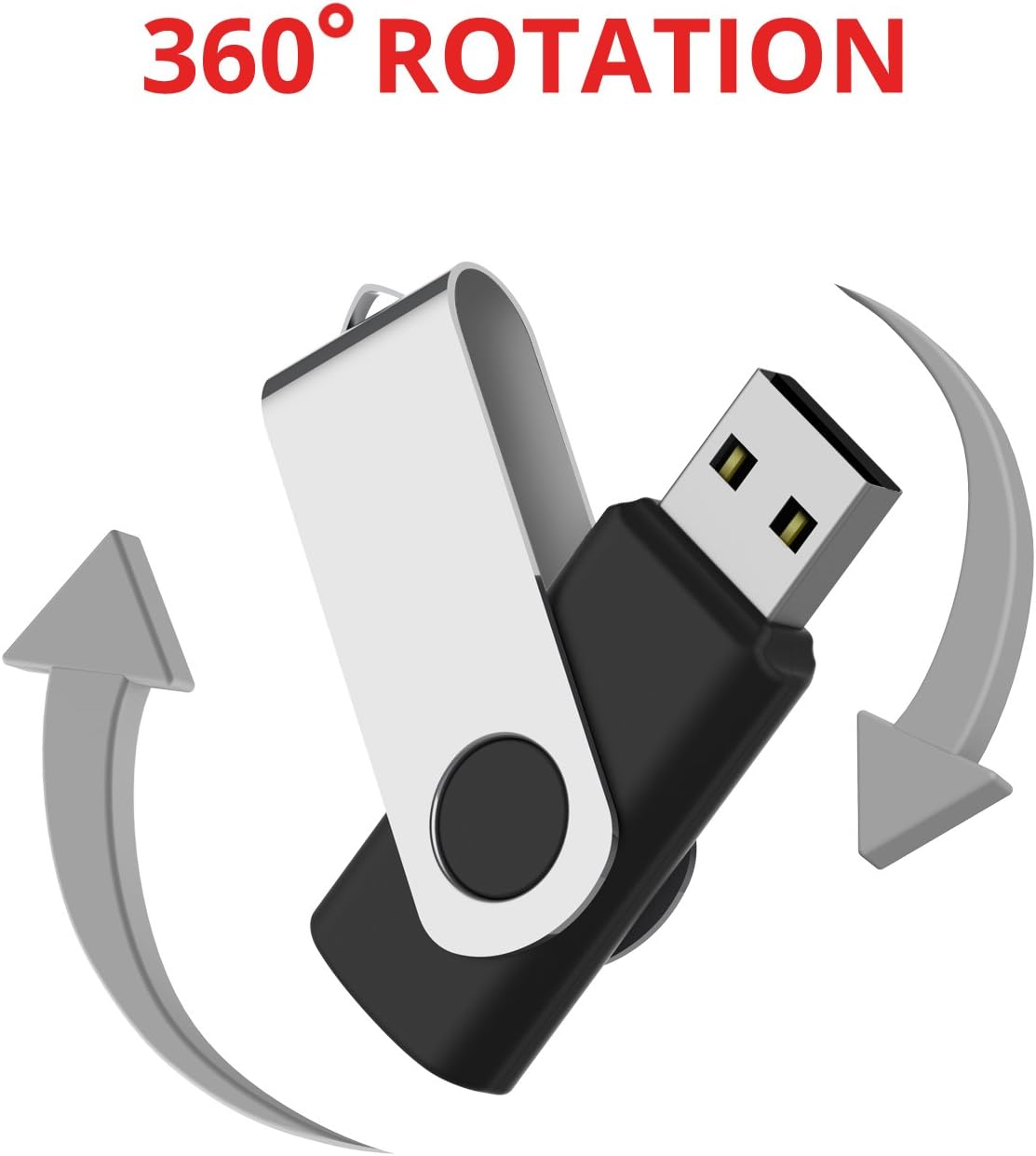 10 Pack 4GB USB2.0 Swivel Flash Drives with Led Indicator, Black Z670882