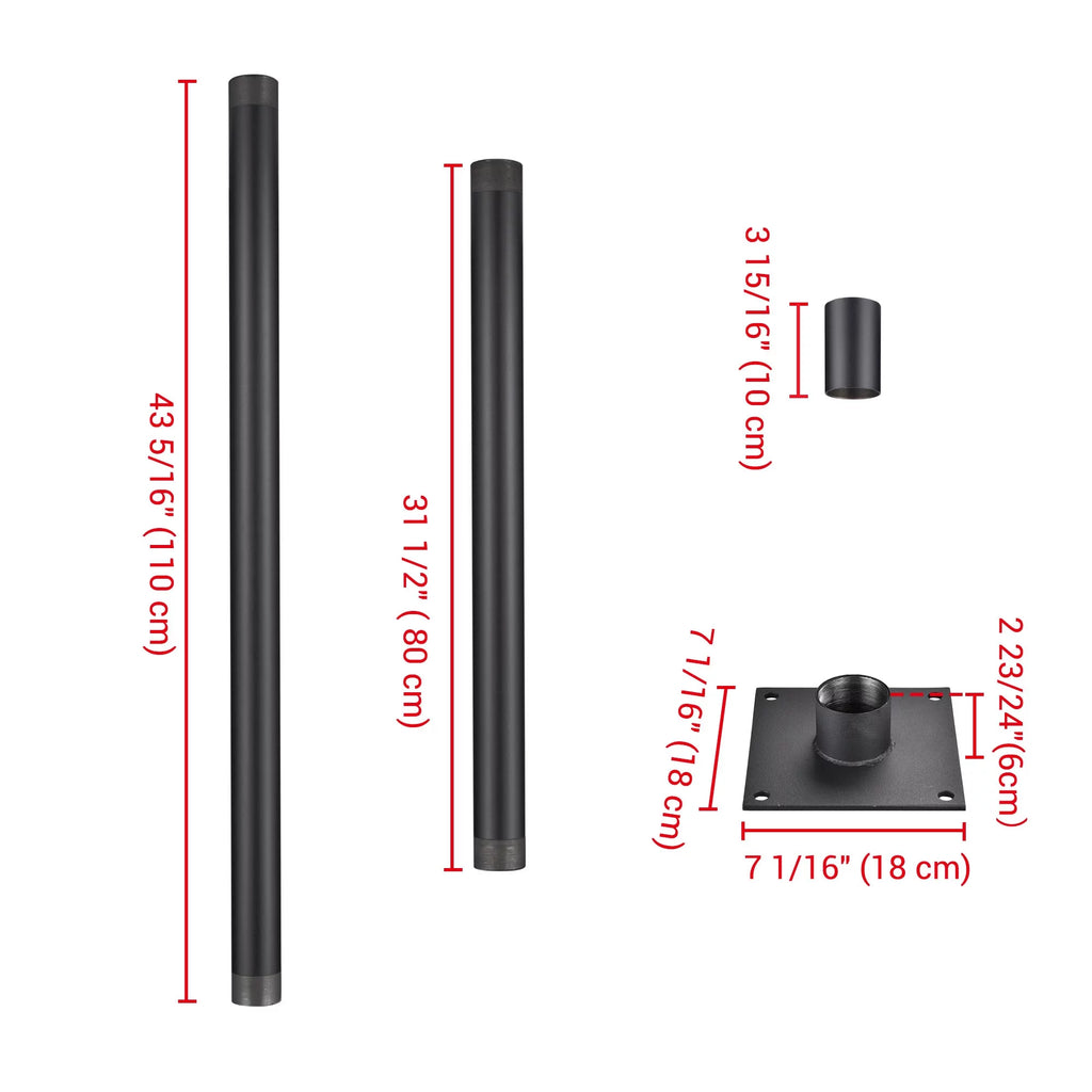 10Ft Black Shade Sail Pole E15402