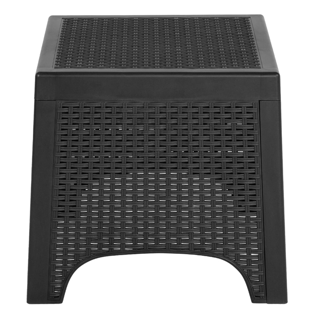 Faux Rattan Wicker Lounge Chairs and Side Table D40853