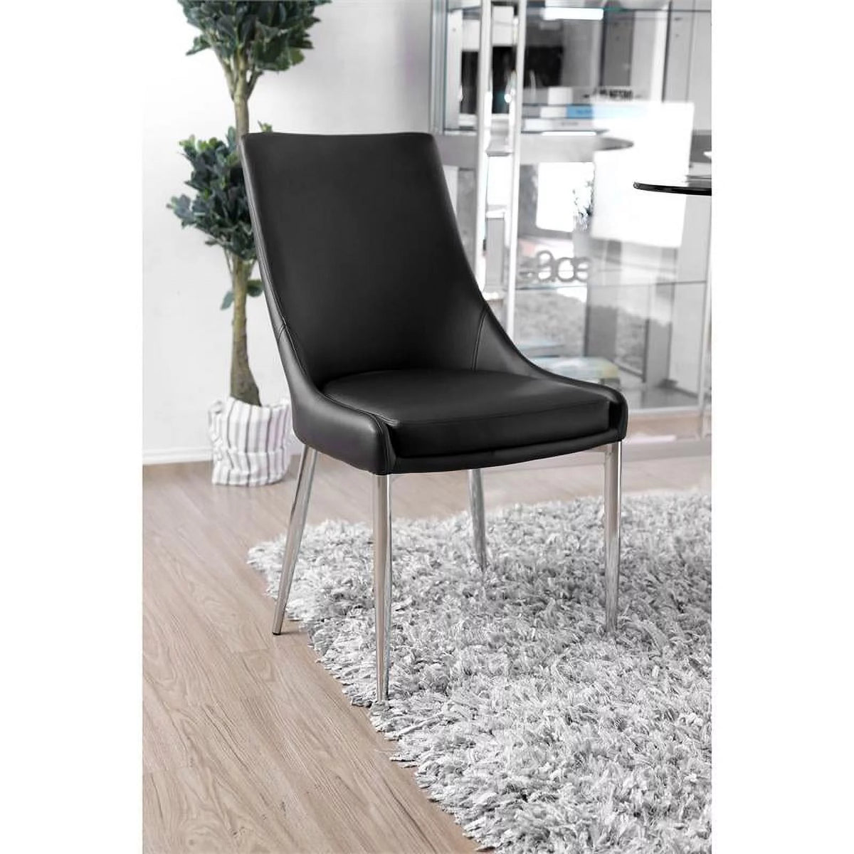 Glass Top 5-Piece Dining Table Set in Black H7252