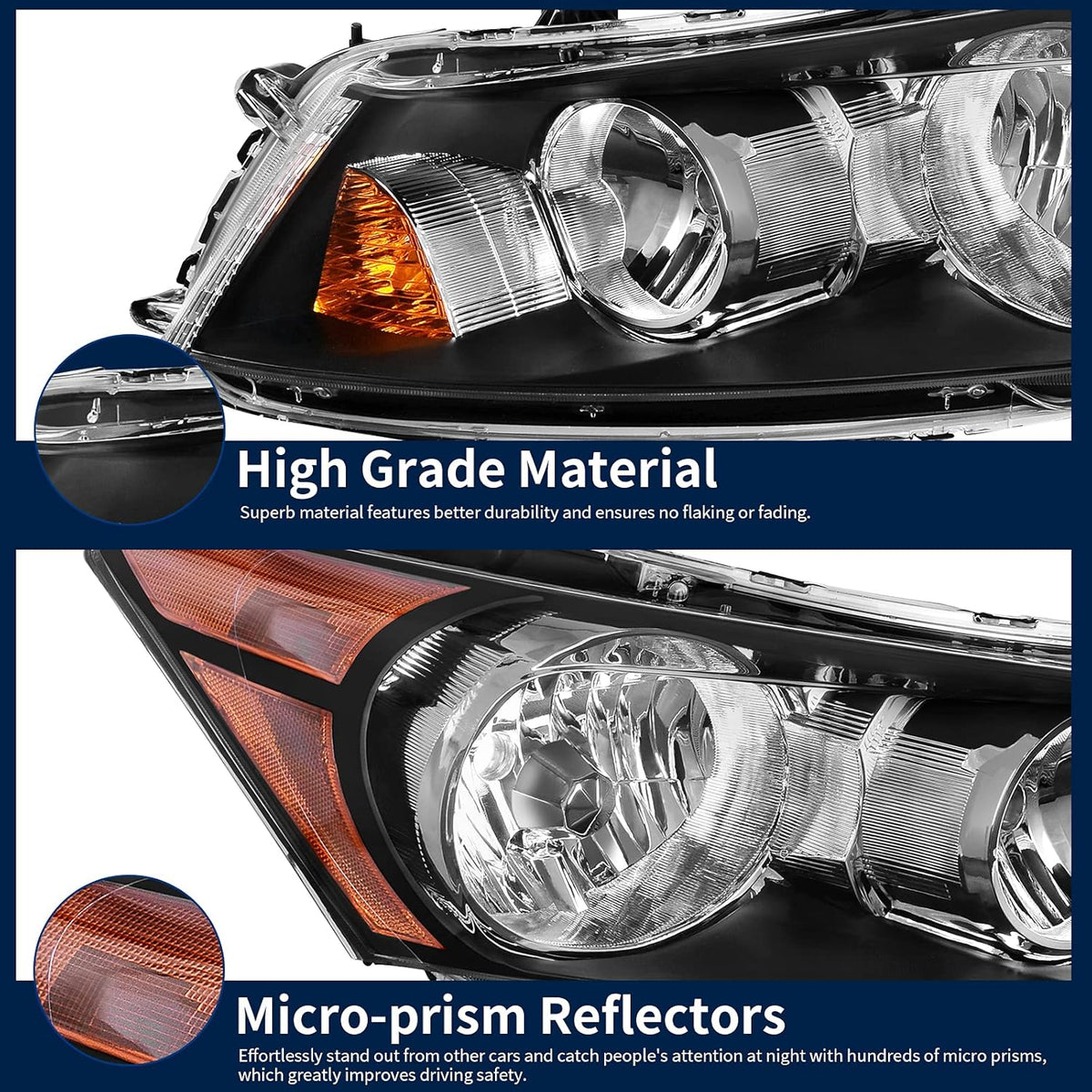 Headlight Assembly for 2008-2012 Accord 4-Door Sedan L4884