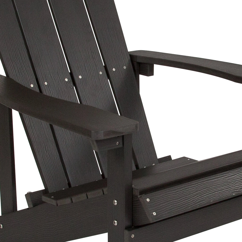All-weather Poly Resin Wood Outdoor Adirondack Chair Set of 4 Slate Gray L825925