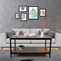 Brown 2-Tier Coffee Table with Storage Drawers T72822