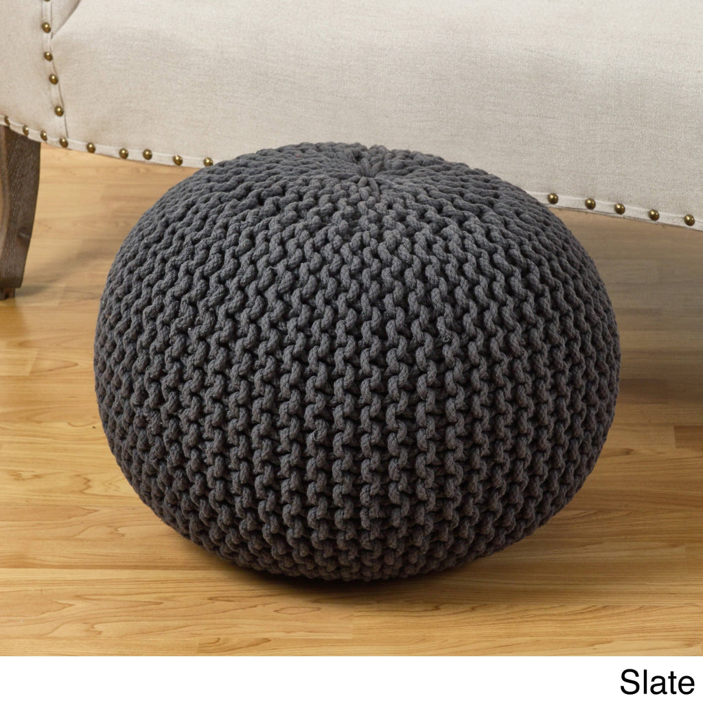 Slate Cotton Twisted Rope Ottoman O8930
