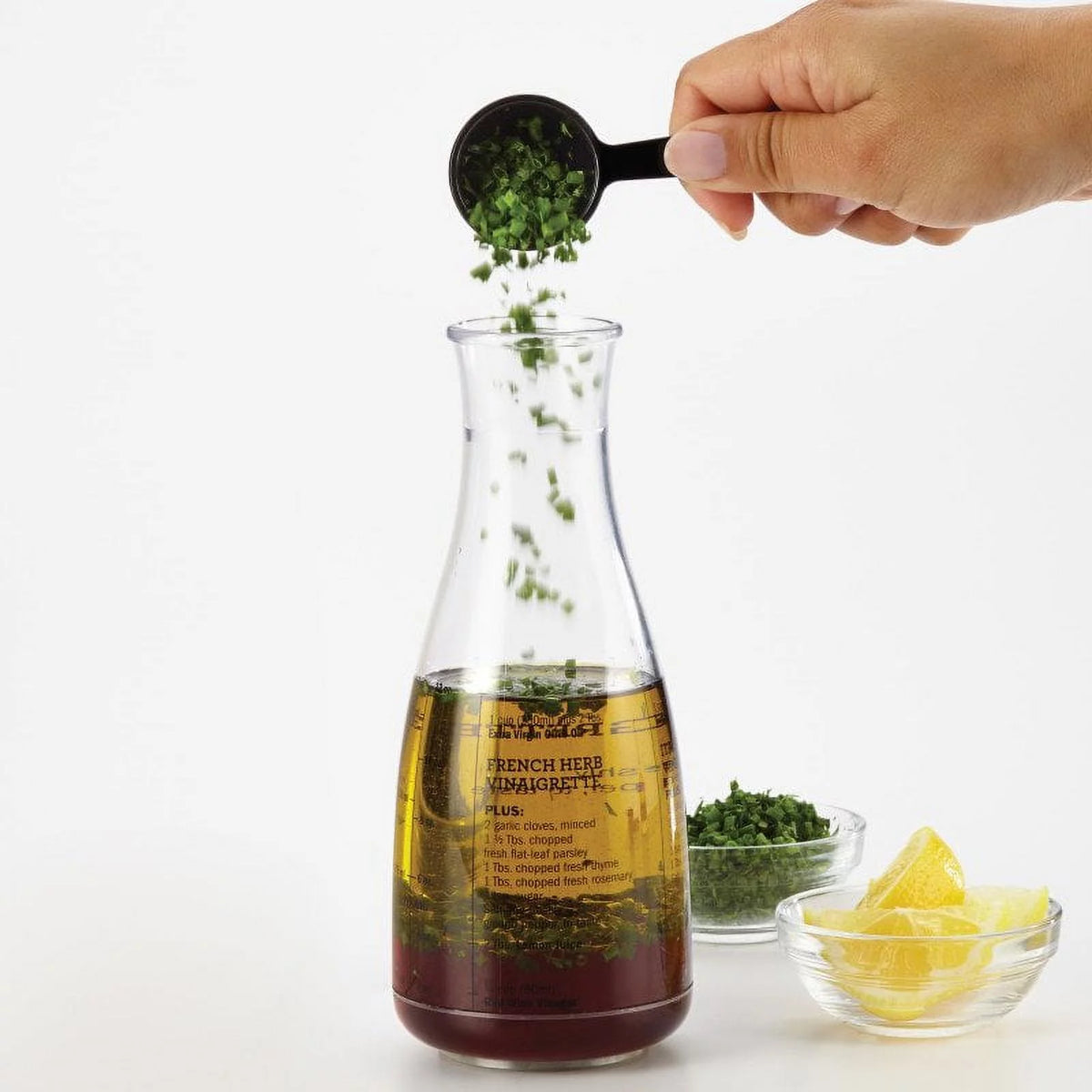 Plastic Salad Dressing Carafe and Handheld Mixer, 12 oz E191644