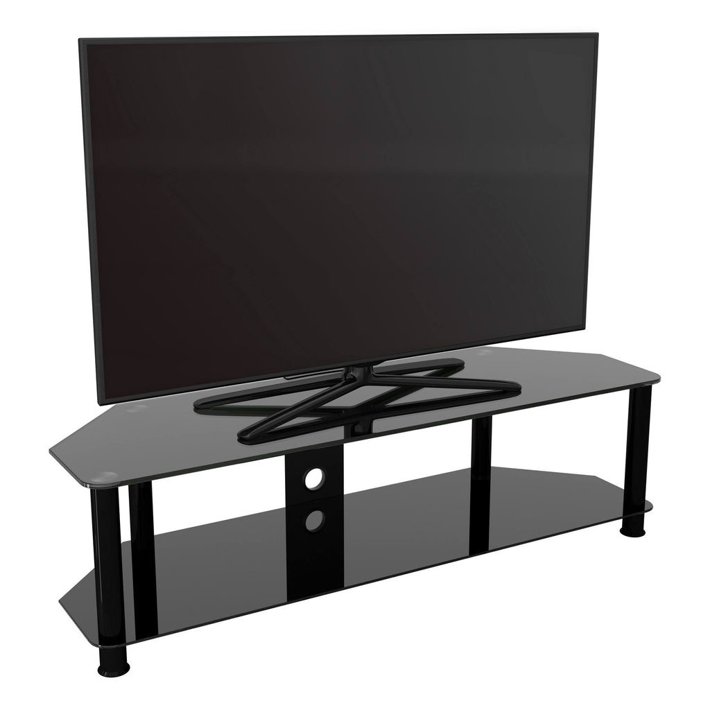 TV Stand with Cable Management, Black Y959