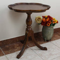 Carved Scalloped Round Table, Brown E444392