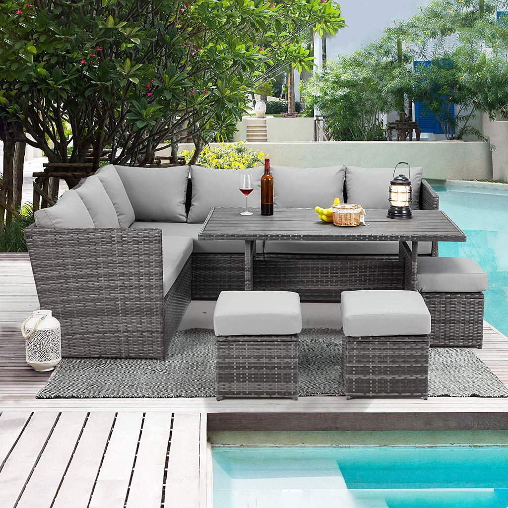 7 Piece Rattan Wicker Patio Conversation Set M833347