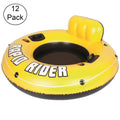 12 Pack Inflatable Raft Tube with Handles and Cup Holders R57854