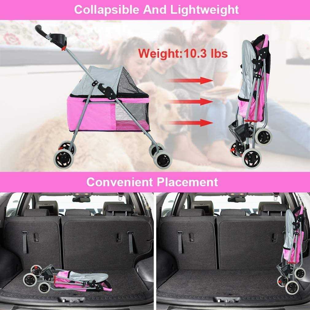 Folding Pet Stroller with Cup Holder C55661