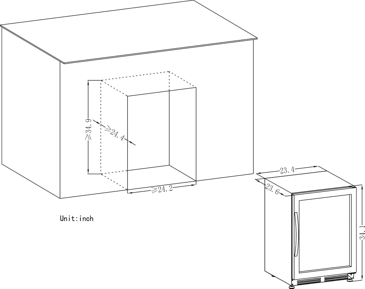 24 Inch 110 Cans Built-in Beverage Cooler Refrigerator K2066