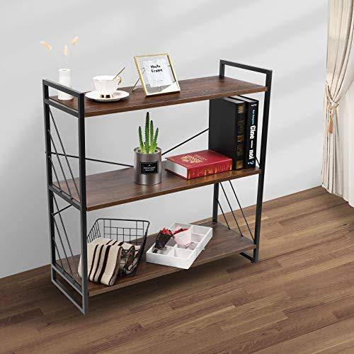 3 Tier Industrial Bookshelf, Walnut I98016