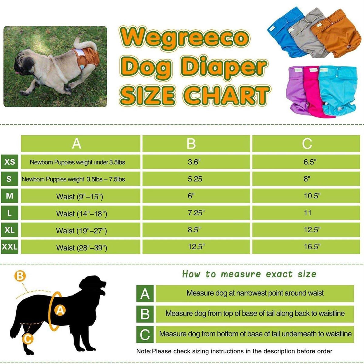 Washable Reusable Dog Diapers U361386
