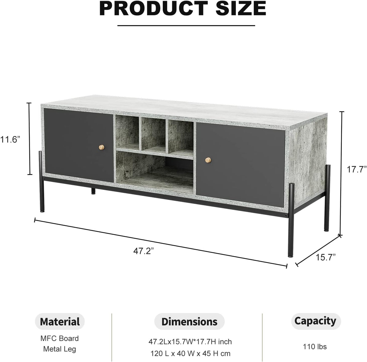 TV Stand with Storage and Open Shelves L82971