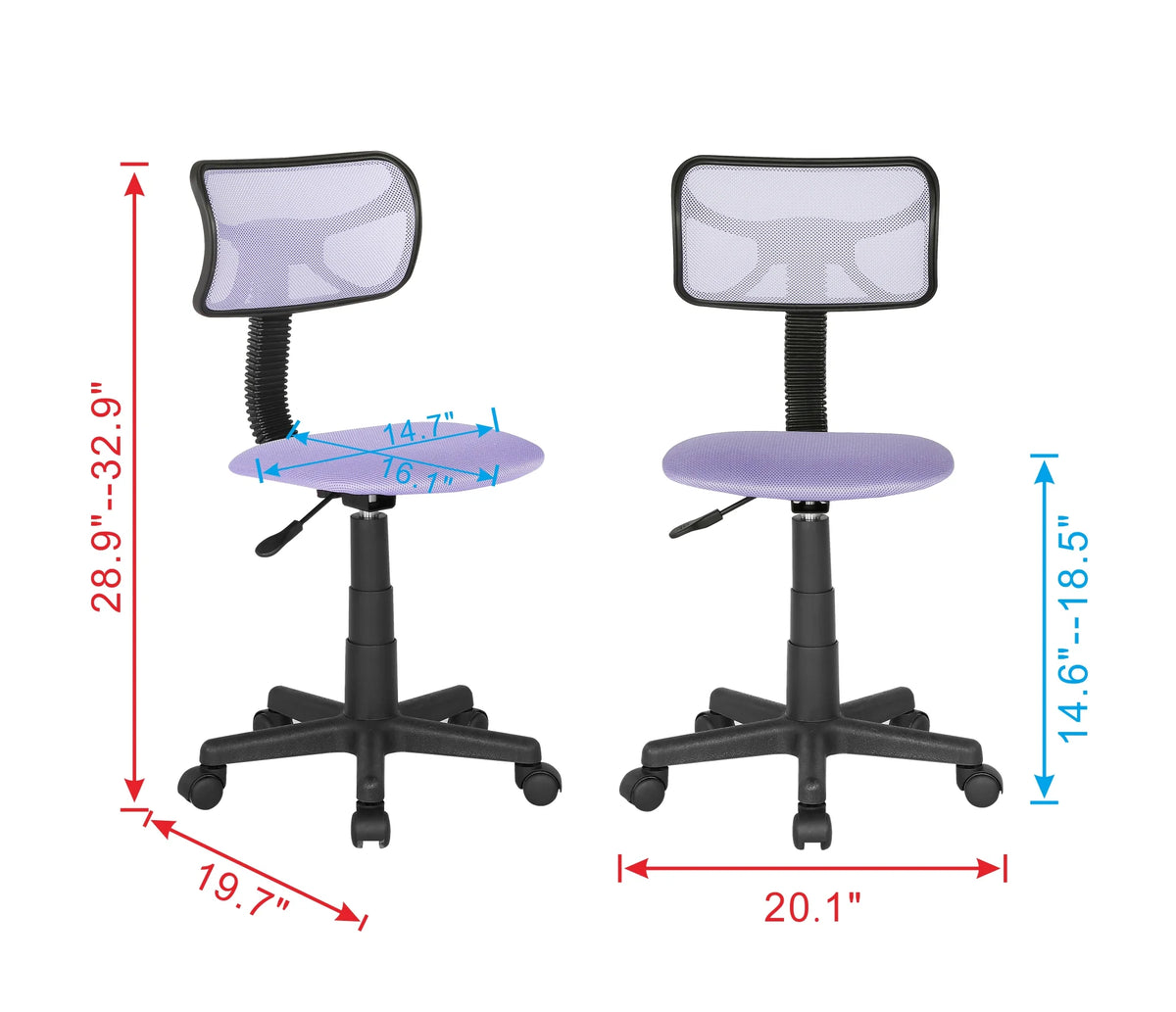 Kids Mesh Rolling Desk Chair L4155