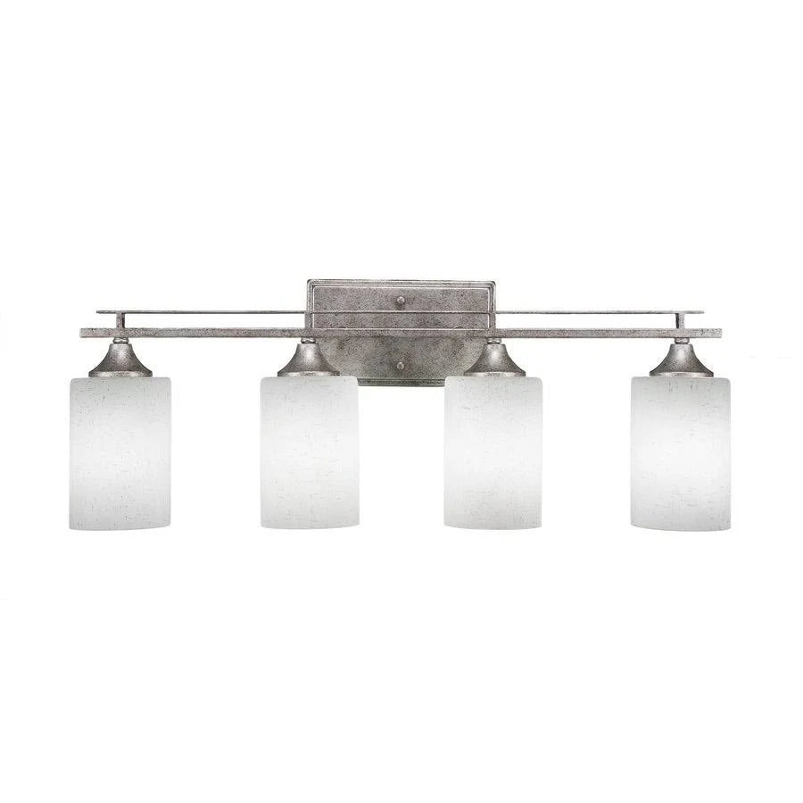 Four Light Bath Bar Aged Silver E6671
