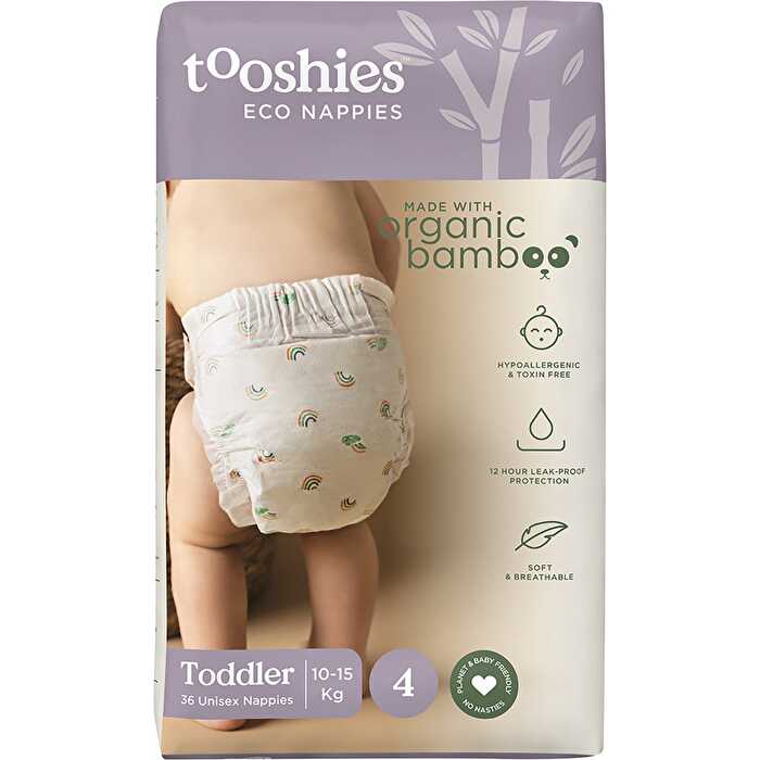 74% Organic Bamboo Nappies Size 4 Toddler 10-15kg 2x36pk T277392