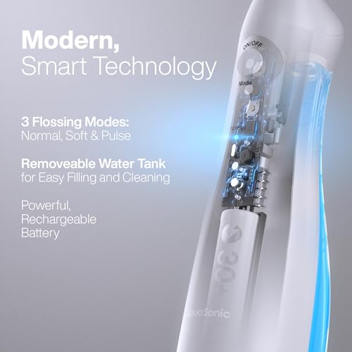 Cordless Rechargeable Waterproof Water Flosser with 5 Jet Tips T2934