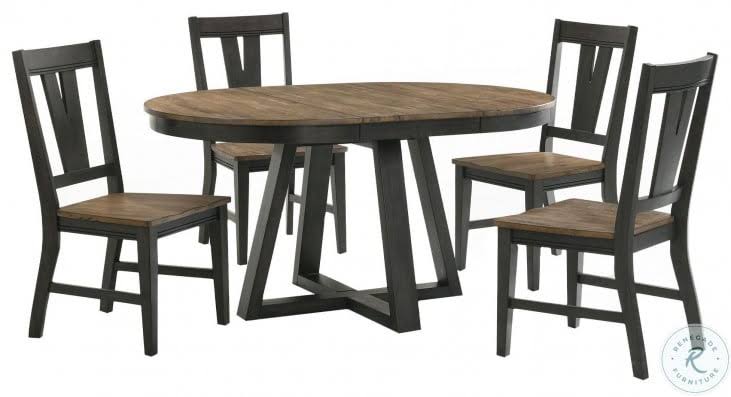 Brushed Brown Pecan Round Dining Table F850
