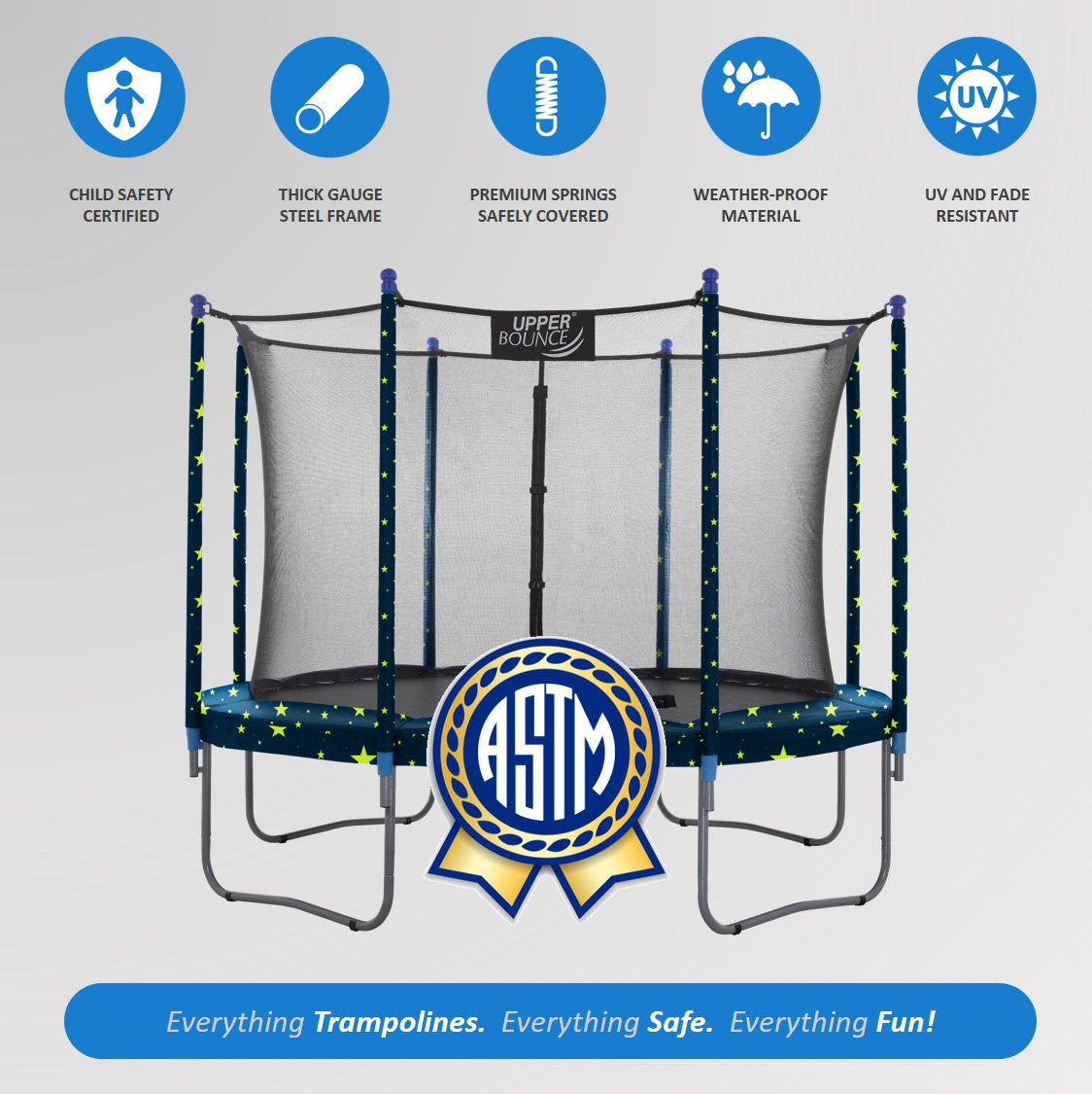 10 FT Round Trampoline with Safety Enclosure System W508181