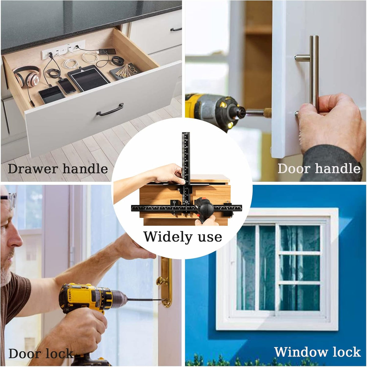 14-Piece Aluminum Alloy Cabinet Handle Template Jig Tool V434